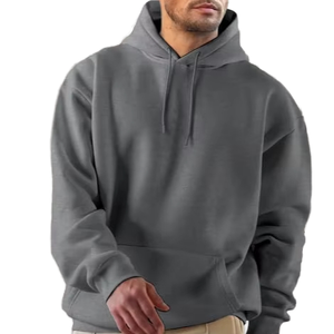 Calidad Premium 100% algodón Color sólido transpirable polar invierno sudaderas con capucha hombres logotipo personalizado diseño de bolsillo uso al aire libre de gran tamaño - Product Image 1