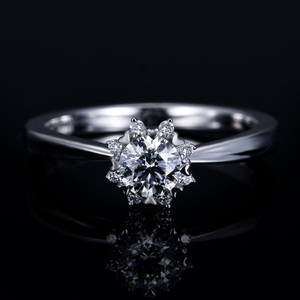 Bague de mariage de luxe en or blanc 10K 14K 18K plaqué or et argent 925, sertie de diamants Moissanite ronds de 1, 2 ou 3 carats – Prix direct usine - Product Image 2