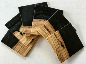 Custom Epoxy Resin <b>Coaster</b> <b>Set</b> with Holder Heat Resistant Handmade Drink <b>Coasters</b> for Home Hotel Gift OEM ODM - Product Image 6