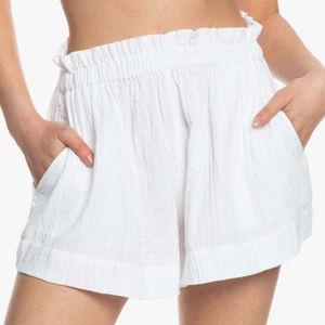 Shorts de plage décontractés pour femmes, couleurs personnalisées, taille élastique, légers, coupe régulière, respirants, en polaire, écologiques - Product Image 1