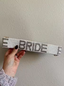 Correa con cuentas para novia, bordado hecho a mano, bandolera de hombro ajustable, cinturón de lujo, nupcial, boda, despedida de soltera, regalo de fiesta - Product Image 2