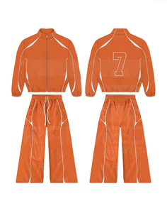 Windbreaker Tracksuit 2 Piece <b>Zipper</b> <b>Jacket</b> Trouser Polyester/Nylon Custom Logo Slim Fit Heavyweight Eco-Friendly Casual Solid - Product Image 6
