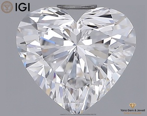 Diamant de laboratoire CVD certifié IGI, taille cœur, 1,00 carat, clarté VVS1, couleur D, pour un cadeau d'anneau idéal - Product Image 1