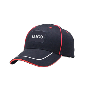 Custom Logo Baseball Cap Professional Red <b>Piping</b> Sport Hat 6 Panel Cotton Baseball Caps Outdoor Sun Protection Baseball Cap - Product Image 1