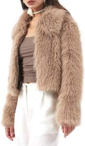 เสื้อโค้ทขนสัตว์เทียมแบบมีฮู้ดสไตล์ยุโรป ทำมือ ผลิตในมองโกเลีย ขายส่ง สำหรับฤดูหนาว แฟชั่นผู้หญิง แบบสั้น - Product Image 3