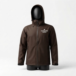 Custom Logo Men Waterproof <b>Rain</b> <b>Jacket</b> Full Zip <b>Hooded</b> Lightweight Outdoor Sportswear <b>Rain</b> <b>Jacket</b> - Product Image 1