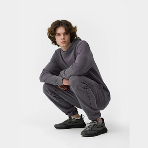 Ensemble de survêtement streetwear à capuche pour homme, 100% coton, léger, respirant, de haute qualité, unisexe, hiver, uni - Product Image 4