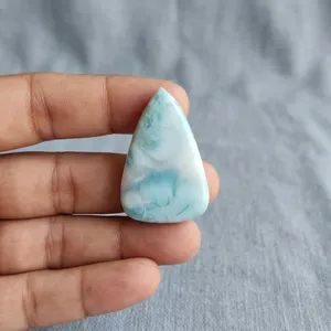 Cabujón de Larimar Azul al por Mayor, Gema Pulida Suelta para Fabricación de Joyas, Tamaños Personalizados para Fabricantes de Joyería - Product Image 4