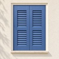 Volets extérieurs en bois massif bleu à lamelles fixes, tailles personnalisées pour la décoration des maisons de style européen, volet en bois massif