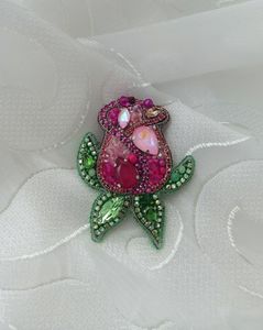MD HANDICRAFTS Handmade Luxury Embroidery Beaded Brooch Pin Pearl Crystal Embellishments for Children's Women's Wedding - Product Image 5
