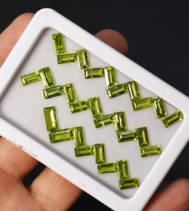Peridoto Natural Corte Baguette Suelto 10x5 mm Gema Suelta para Fabricación de Joyas - Product Image 4