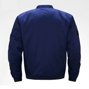 Blouson Bomber Bleu Marine pour Homme, Col Montant, Fermeture Éclair, Coupe-Vent, Décontracté, en Polyester, Coupe Classique, Vêtement d'Automne, Vestes pour Homme - Product Image 2