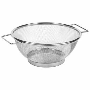 Durable Stainless Steel Round Fry Basket with Folding Handle for Home Kitchen and Professional Frying - Product Image 1
