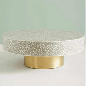 El estilo espera mesas de centro con incrustaciones de hueso únicas para una decoración elegante para el hogar - Product Image 3
