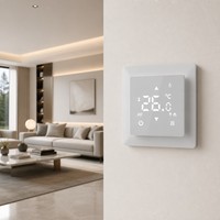 Thermostat d'ambiance carré avec écran LCD convexe, verrouillage enfant, système de chauffage au sol électrique programmable, intelligent, Wi-Fi, pour usage hôtelier, design moderne