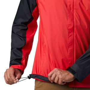 <b>Men's</b> Red And Black Hooded <b>Waterproof</b> Puffer <b>Jacket</b> With Zipper Closure Sporty <b>Winter</b> Outdoor Wear Polyester Shell - Product Image 5