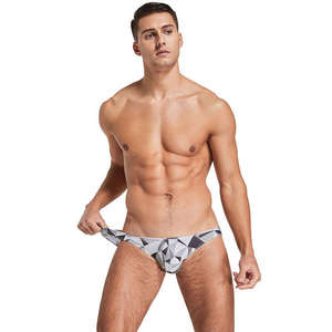 Factory <b>Custom</b> Men Sportswear Sexy Briefs Low Rise Spandex Knitted Underwear Beachwear Swimwear Print Quick Dry Waist Logo - Product Image 4