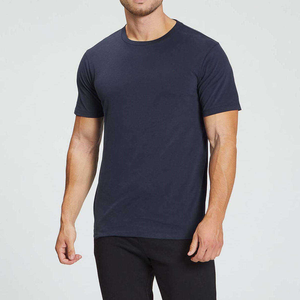 T-shirt en coton à manches courtes et col rond pour homme, coupe classique, style décontracté, couleur unie, tricot jersey respirant, avec logo personnalisé, vente en gros - Product Image 1
