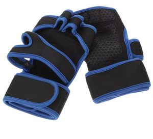 Guantes Deportivos Negros con Ribete Azul, Largos hasta la Muñeca, Transpirables, de Nailon, Estilo Liso - Product Image 4