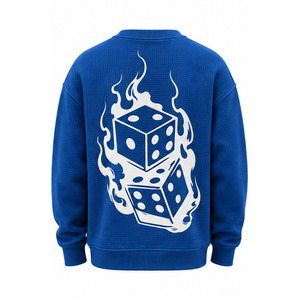 Sudadera de punto gofrado para hombre, cuello redondo, texturizada, manga larga, informal, térmica, jersey, fabricante OEM de ropa deportiva personalizada - Product Image 2