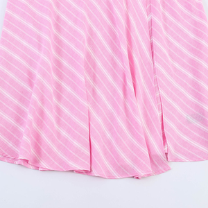 Jupe longue plissée pour femme, taille haute, fluide, coupe trapèze, décontractée, mode estivale, vente en gros - Product Image 6