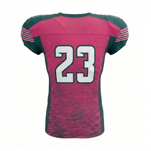 Ensemble de maillots de football américain personnalisés pour hommes, col en V, manches courtes, maille 100% polyester, évacuation de l'humidité, uniformes ajustés, numéro 23 - Product Image 4