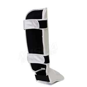 Protections de tibia et coussinets d'entraînement Muay Thai en cuir et PU avec protection de base pour MMA et boxe, ajustement universel - Product Image 3