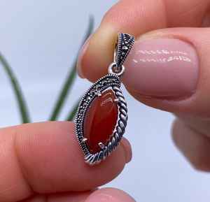 Colgante de Piedra Preciosa Cornalina Natural, Plata de Ley 925, Chapado en Rodio, Chapado en Oro, Joyería Fina Hecha a Mano, Regalo para Mujer, Venta al por Mayor - Product Image 5