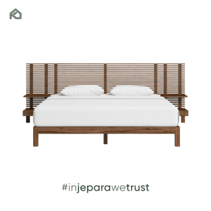 Cadre de lit double en teck massif sur mesure, sculpté à la main, confortable, moderne, minimaliste, mobilier indonésien OEM ODM - Mai - Product Image 3