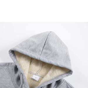 Veste personnalisée doublée en sherpa pour homme, épaisse, en polaire, à fermeture éclair intégrale, sweat à capuche chaud, manteau lourd, vente en gros - Product Image 2