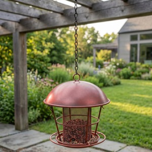 Mangeoire à oiseaux en cuivre au design moderne, faite à la main, pour jardin extérieur, boîte de rangement pour aliments, bols à nourriture, mangeoires, abreuvoir pour oiseaux - Product Image 5