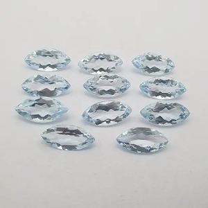 พลอยบุษราคัมเจียระไนเหลี่ยมเพชรพลอยสีฟ้าท้องฟ้าธรรมชาติขนาด3มม. X 6มม. อัญมณีทรงหลวมแบบตัดเป็นชิ้น - Product Image 2