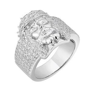 Anillo de Diamante Moissanita en Plata de Ley 925, Corona de Espinas, Banda Religiosa para Minoristas y Revendedores de Joyería - Product Image 1