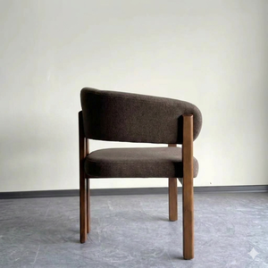 Chaise de salle à manger rembourrée moderne avec pieds en bois, fauteuil avec siège en tissu, design mid-century, meubles pour la maison - Product Image 3