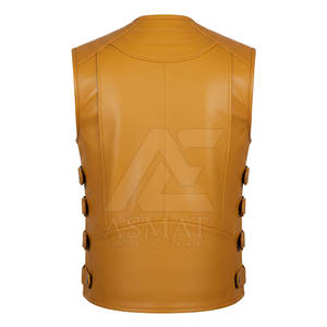 Gilet de moto en cuir personnalisé, couleur sur mesure, gilet de motard en cuir - Product Image 6