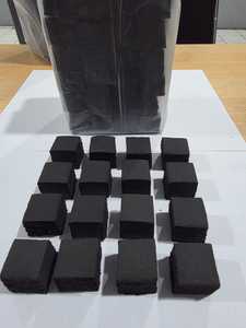 Charbon de coco noir sans fumée Cube 25 pour chicha, paquet de 1 kg (72 briquettes, temps de combustion de 120 minutes) - Product Image 2