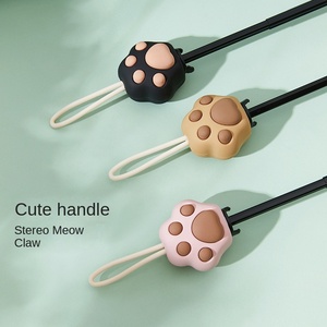 Creative Cartoon Cat Design Anti-Ultraviolet Folding Sunshade <b>Umbrella</b> Black Coating Polyester Business Gifts Silkscreen - Product Image 3