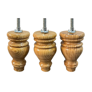 งานแกะสลักไม้สมาร์ทอาร์ต ทำด้วยมือ ขาโซฟาไม้ 6 ชิ้น ขาตู้ไม้สน ขาโต๊ะชอว์กีขนาดเล็ก สีน้ำตาลอ่อนธรรมชาติ - Product Image 2