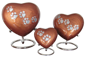 โลงศพสำหรับเก็บขี้เถ้าหลากสีพิมพ์ลายอุ้งเท้าสีเงินสำหรับใส่เถ้ากระดูกรูปหัวใจทำจากทองเหลืองมีเอกลักษณ์ - Product Image 5