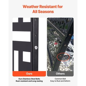 47\" X 76\" Outdoor Privacy <b>Screen</b> 3-<b>Panel</b> Freestanding Divider Stand Decorative Garden Metal <b>Screen</b> & Room Divider - Product Image 4
