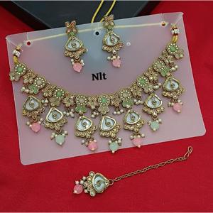 Conjunto de joyas finas chapadas en oro, collar 11151661PGR con piedra de cristal y perlas, accesorios lujosos para mujer - Product Image 1