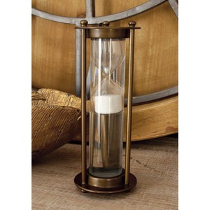 Sablier en verre fait main de style Mid-Century Modern avec cadre métallique orné, écologique et portable, idéal pour les cadeaux de Diwali et d'anniversaire - Product Image 4
