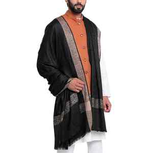 Châle en laine pour homme de haute qualité 100 % laine, écharpe chaude d'hiver double face à franges, châle traditionnel musulman pour homme, directement de l'usine - Product Image 1