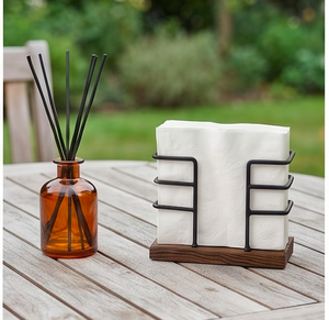 Beau porte-serviettes en bois et en métal parfait pour organiser les serviettes tout en améliorant la décoration de table avec des accents uniques - Product Image 3