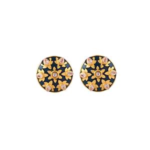 Mancuernillas de Lujo con Baño de Oro y Cristales Negros Florales para Hombre, Accesorios Formales para Camisa, Regalo de Boda o Negocios, Diseño Exclusivo - Product Image 6