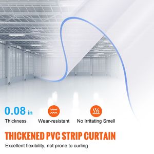84\" Height X 48\" Width Clear <b>PVC</b> <b>Strip</b> Curtain 0.08\" Thickness 8PCS Industrial Door <b>Strips</b> Freezer Door Plastic Curtains Door - Product Image 2