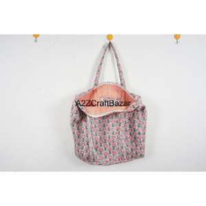 กระเป๋าชายหาดผ้าฝ้ายลายทางขนาดใหญ่สำหรับผู้หญิงพร้อมหูหิ้วยาว-ใช้ได้ทุกวันสำหรับช้อปปิ้งและงานแสดงสินค้า - Product Image 5