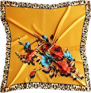 Pañuelo de Satén Personalizado con Estampado Floral, Tipo Seda, Pañuelos Cuadrados para la Cabeza, Pañuelos de Satén para el Cabello para Mujer - Product Image 1