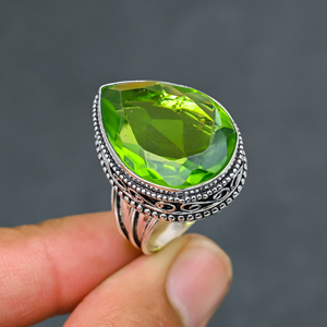 Gorgeous Hot Selling Trendy Modern GREEN <b>PERIDOT</b> Gemstone <b>Ring</b> Solid 925 Sterling Silver Handmade Jewelry Wholesale Factory - Product Image 4