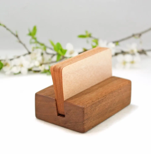 Wood Business Card Display Stand Wood Desktop Business Card Holder Display for Desk Organizer <b>Top</b> Price - Product Image 1